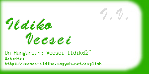 ildiko vecsei business card